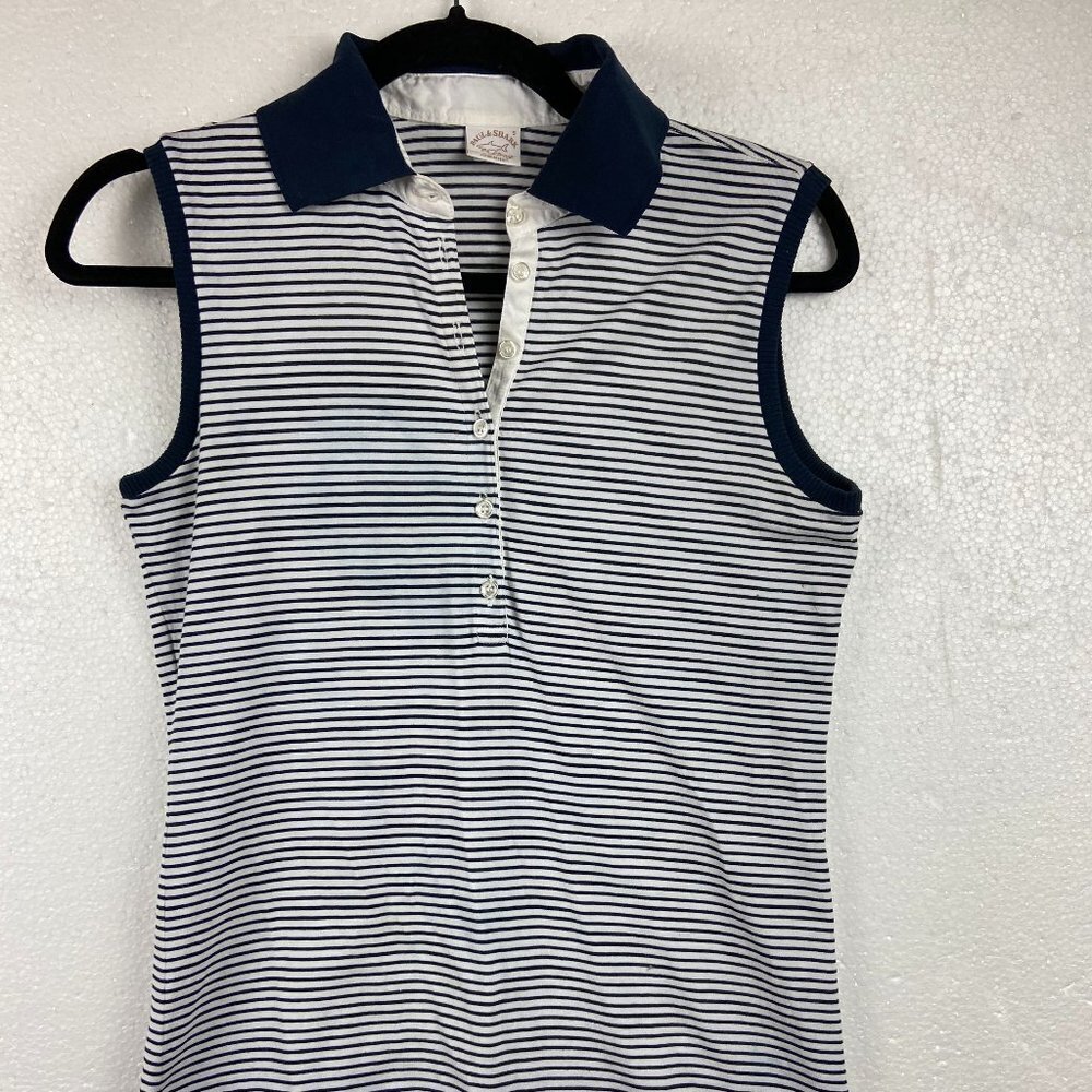 Paul & Shark Sleeveless Top Tee Striped Sz S